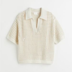 Pointelle-Knit Polo Shirt
